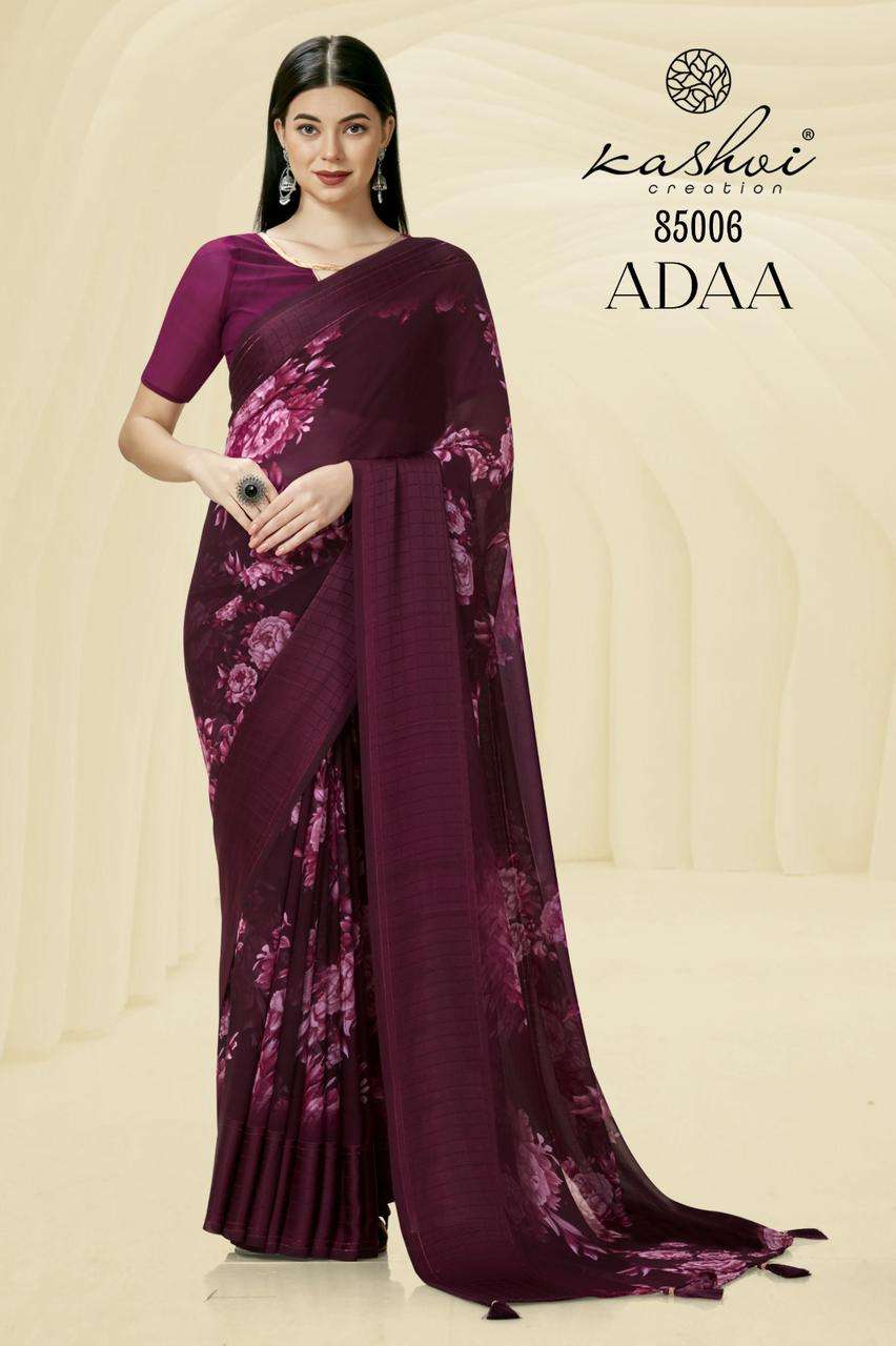 Kashvi Adaa Casual Fancy Georgette Saree Wholesale catalog