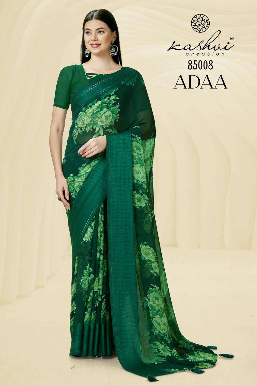 Kashvi Adaa Casual Fancy Georgette Saree Wholesale catalog