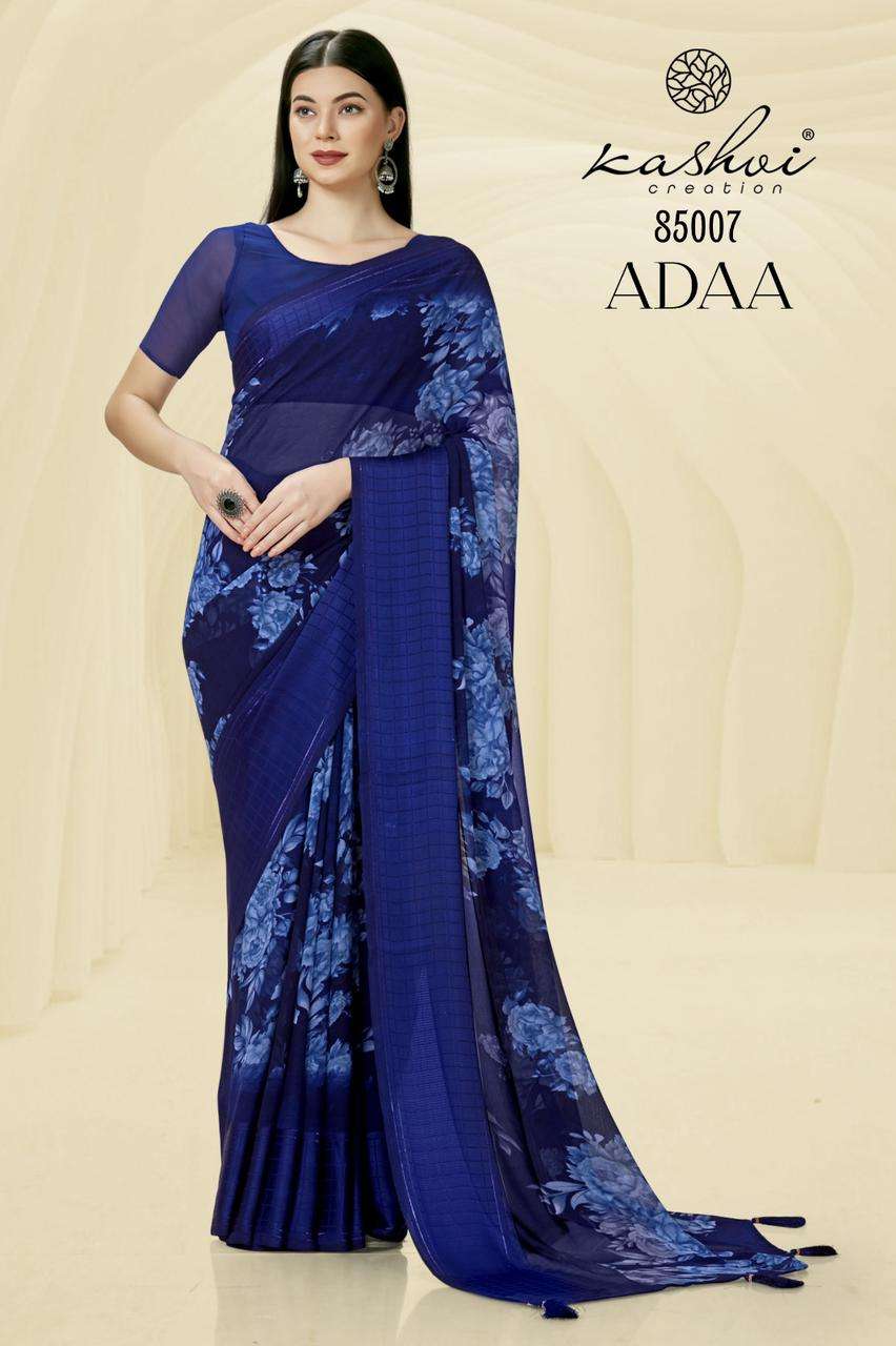 Kashvi Adaa Casual Fancy Georgette Saree Wholesale catalog