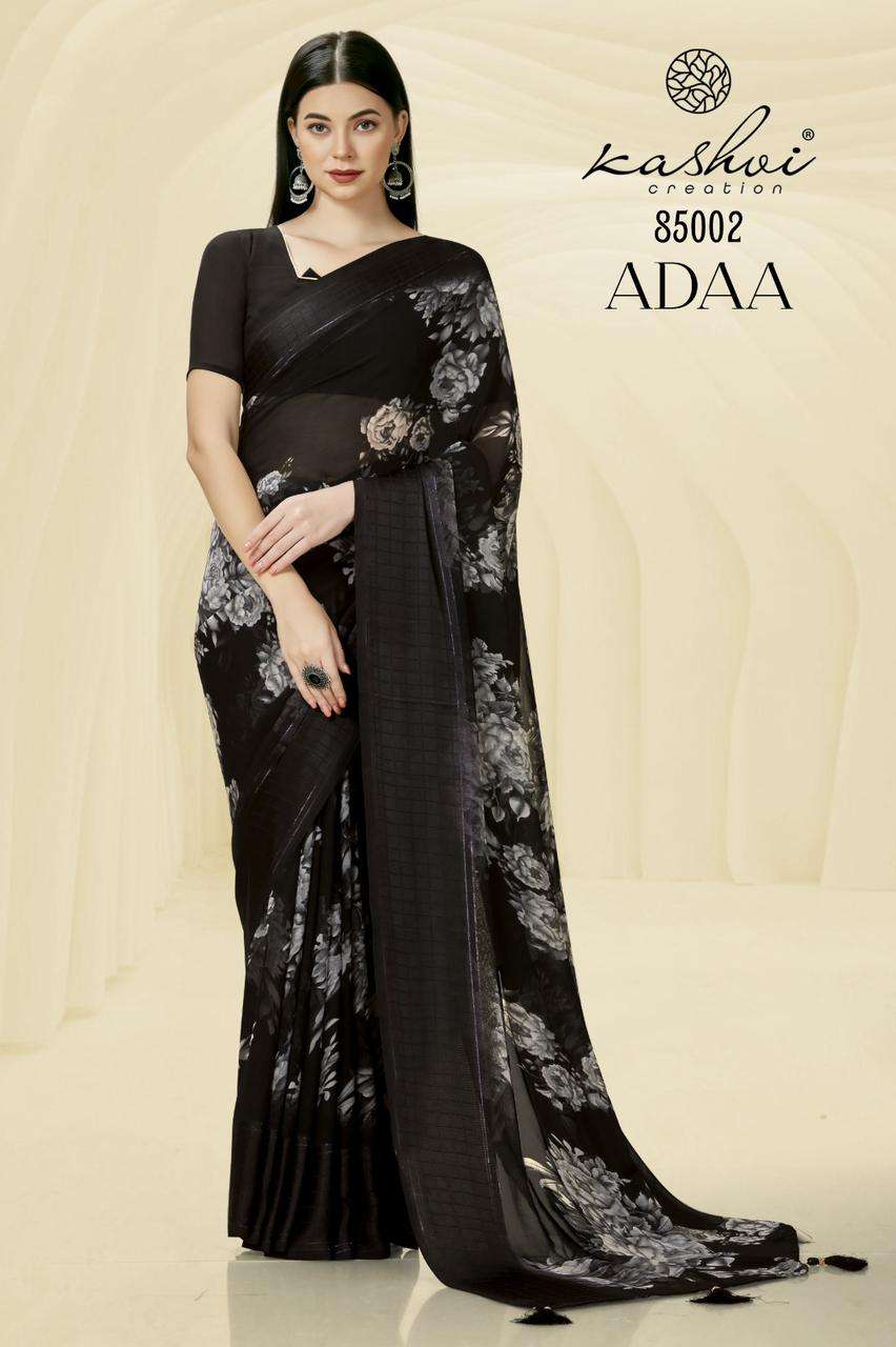 Kashvi Adaa Casual Fancy Georgette Saree Wholesale catalog