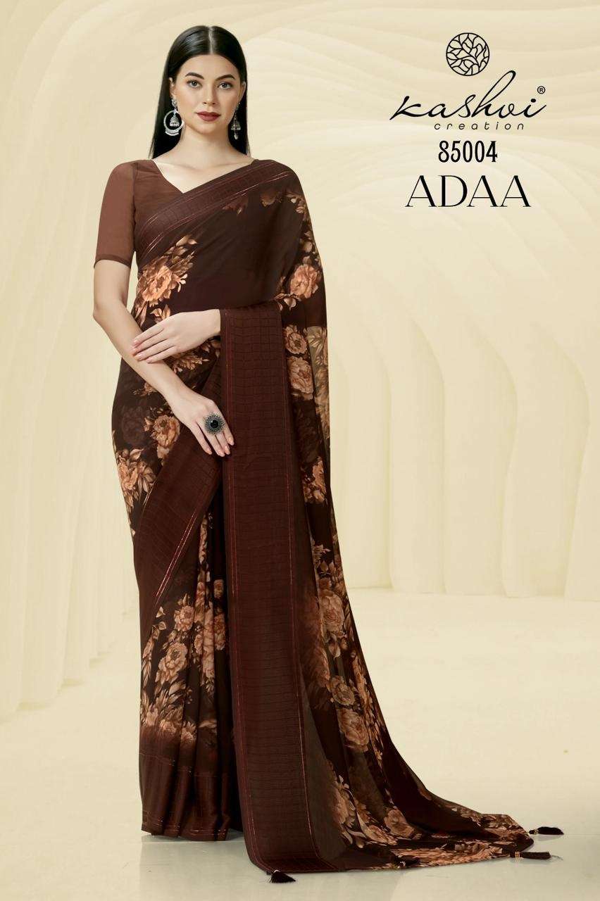 Kashvi Adaa Casual Fancy Georgette Saree Wholesale catalog