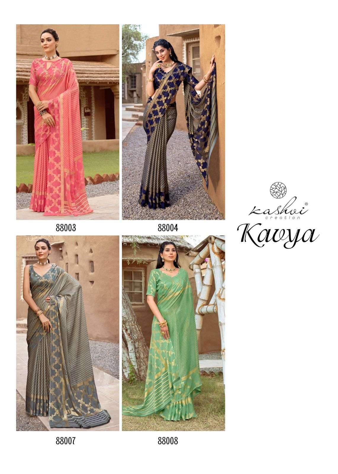 Kashvi Kavya Casual Chiffon Saree Wholesale catalog