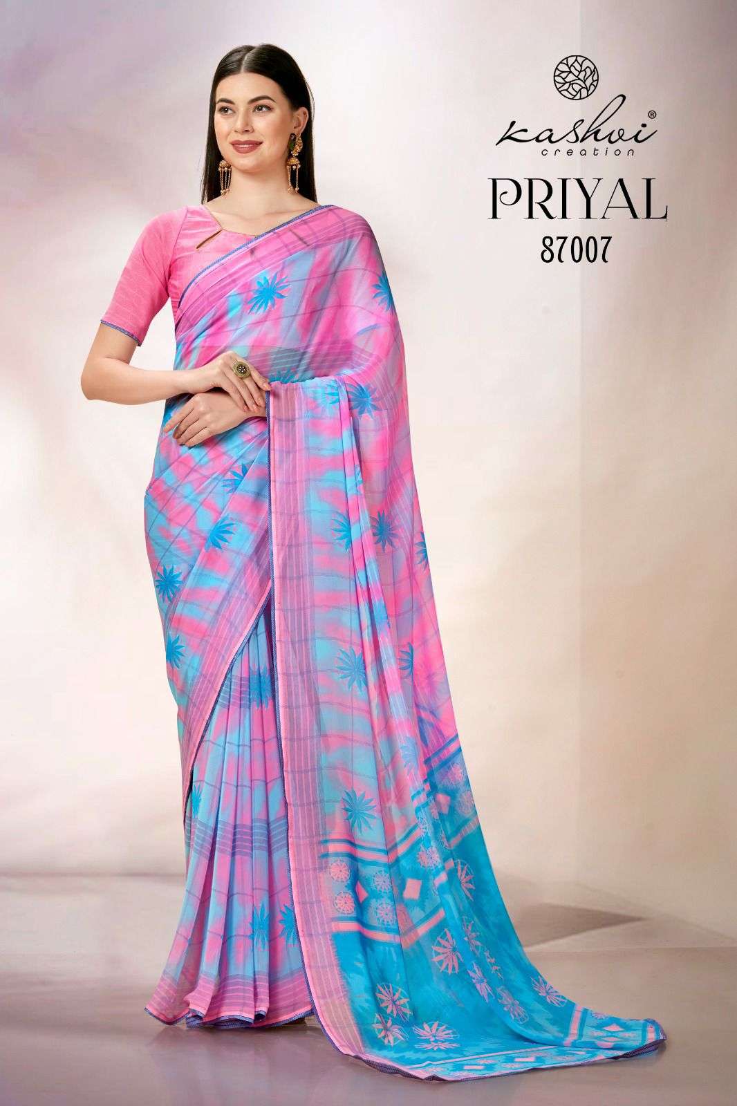 Kashvi Priyal Casual Printed Georgette Saree Wholesale catalog