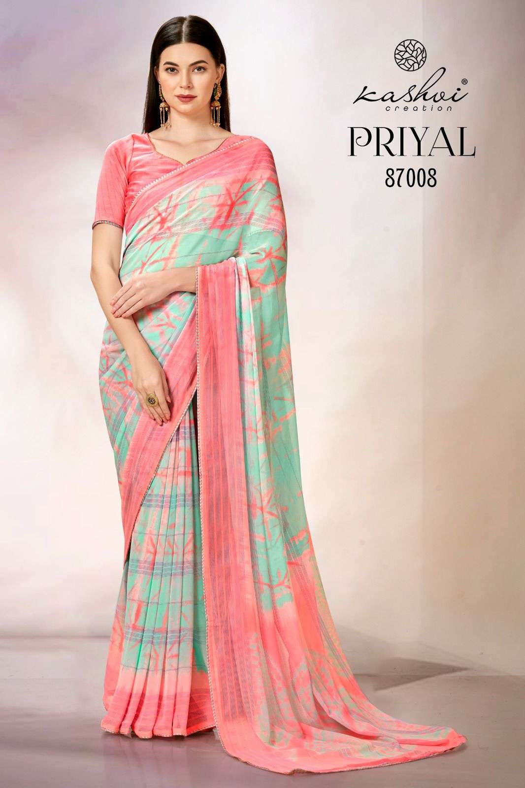 Kashvi Priyal Casual Printed Georgette Saree Wholesale catalog