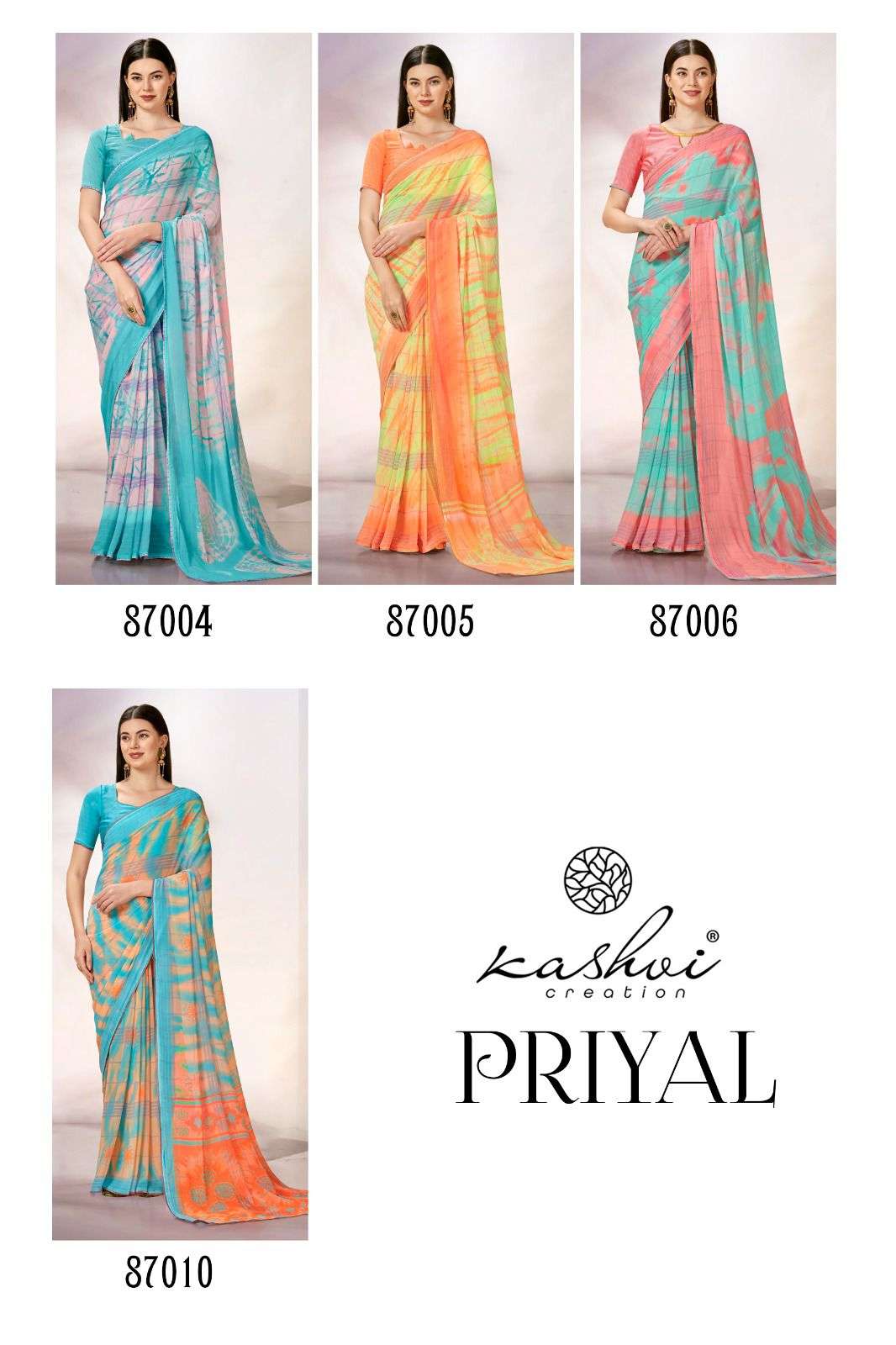 Kashvi Priyal Casual Printed Georgette Saree Wholesale catalog