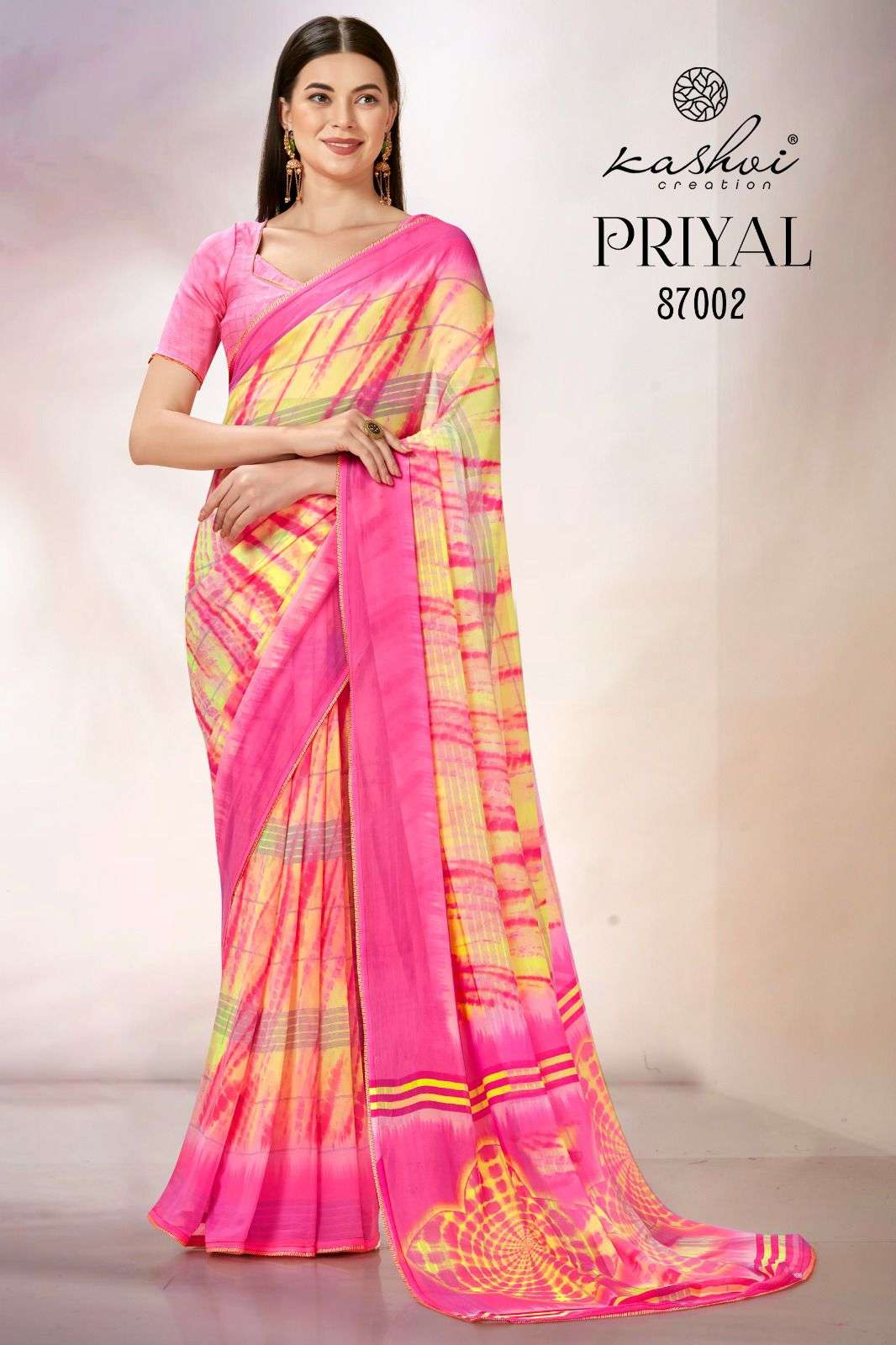 Kashvi Priyal Casual Printed Georgette Saree Wholesale catalog