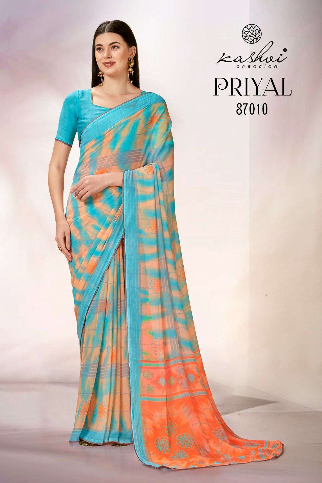 Kashvi Priyal Casual Printed Georgette Saree Wholesale catalog