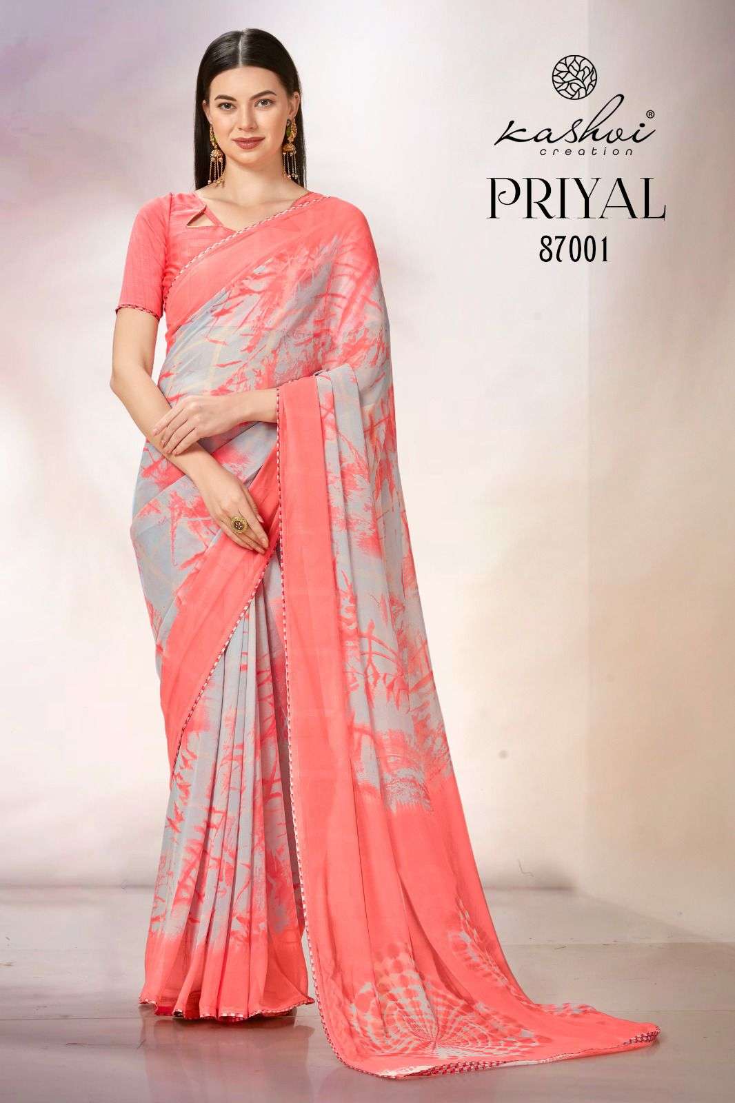 Kashvi Priyal Casual Printed Georgette Saree Wholesale catalog