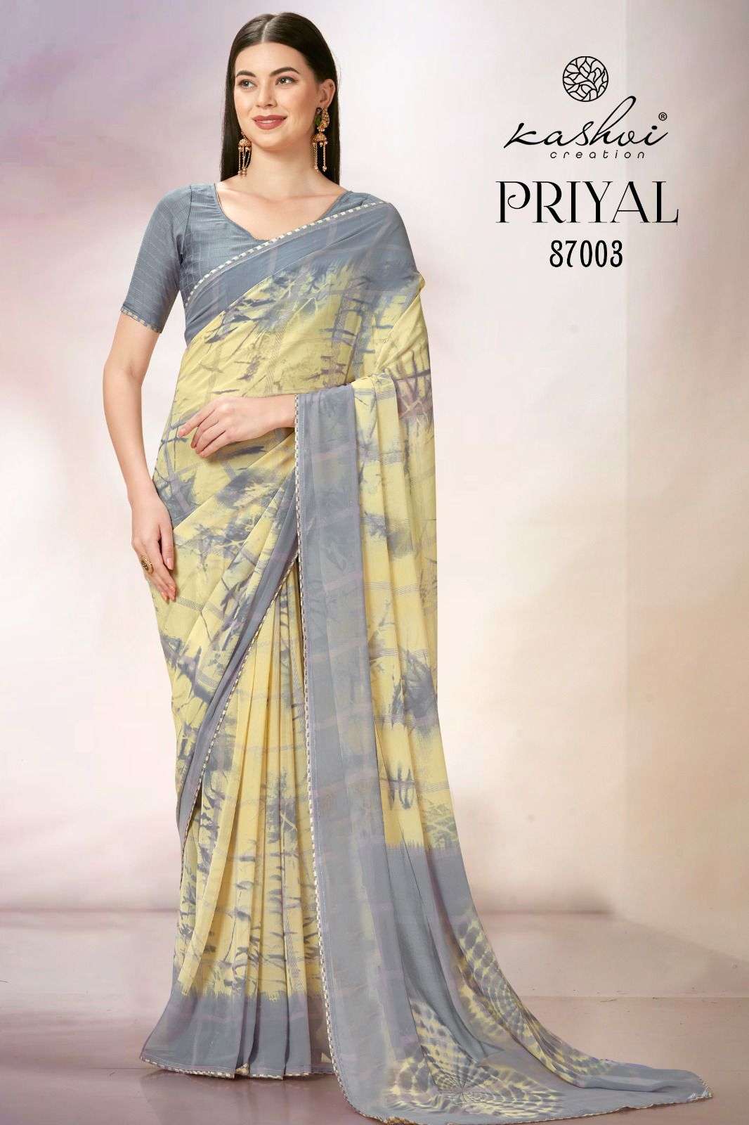 Kashvi Priyal Casual Printed Georgette Saree Wholesale catalog