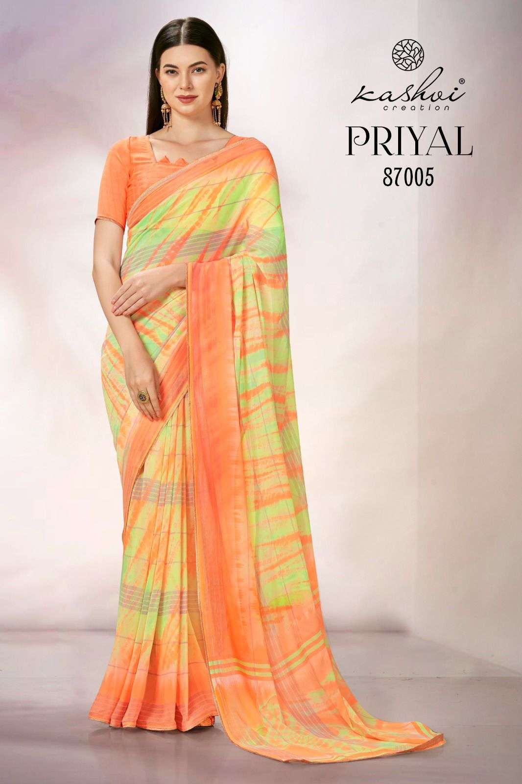 Kashvi Priyal Casual Printed Georgette Saree Wholesale catalog