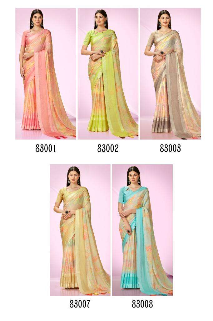 Kashvi Shaleen Floral Printed Fancy Saree Collection Wholesale catalog