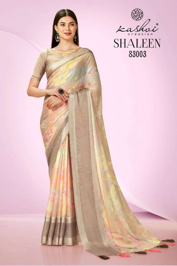 Kashvi Shaleen Floral Printed Fancy Saree Collection Wholesale catalog