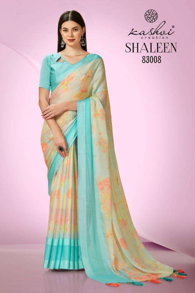 Kashvi Shaleen Floral Printed Fancy Saree Collection Wholesale catalog