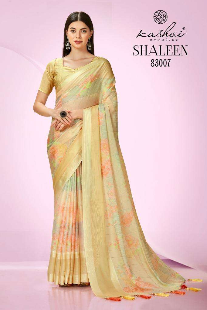Kashvi Shaleen Floral Printed Fancy Saree Collection Wholesale catalog