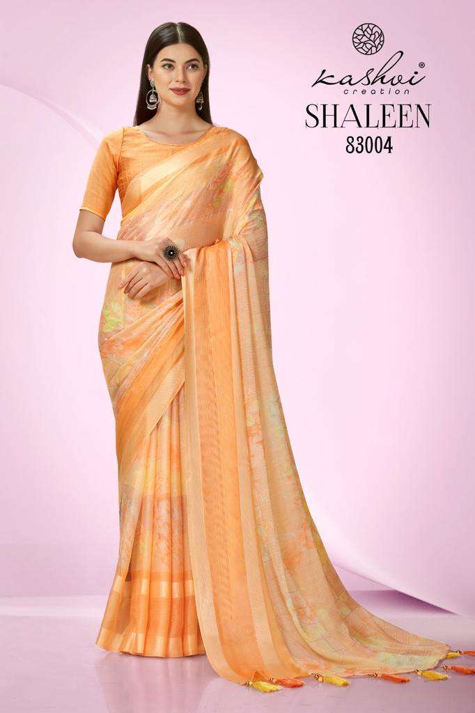 Kashvi Shaleen Floral Printed Fancy Saree Collection Wholesale catalog