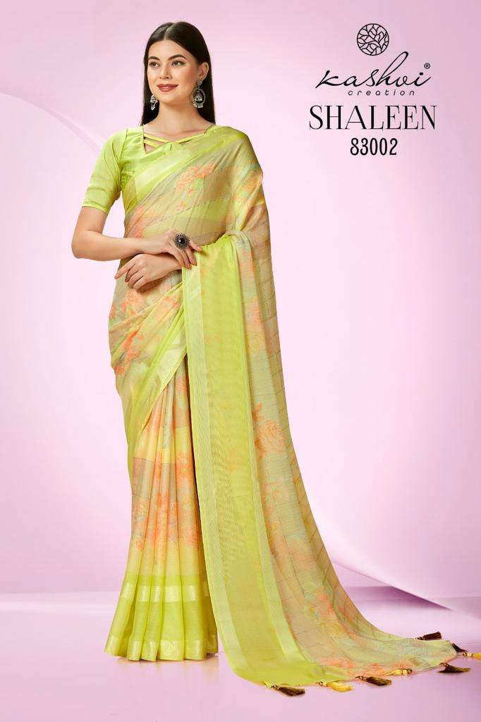 Kashvi Shaleen Floral Printed Fancy Saree Collection Wholesale catalog