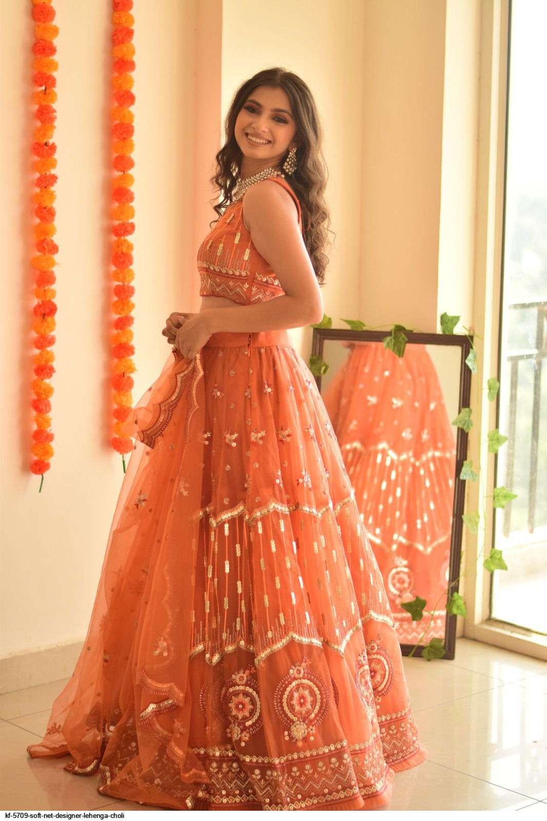 KF 5709 SOFT NET DESIGNER LEHENGA CHOLI Wholesale catalog