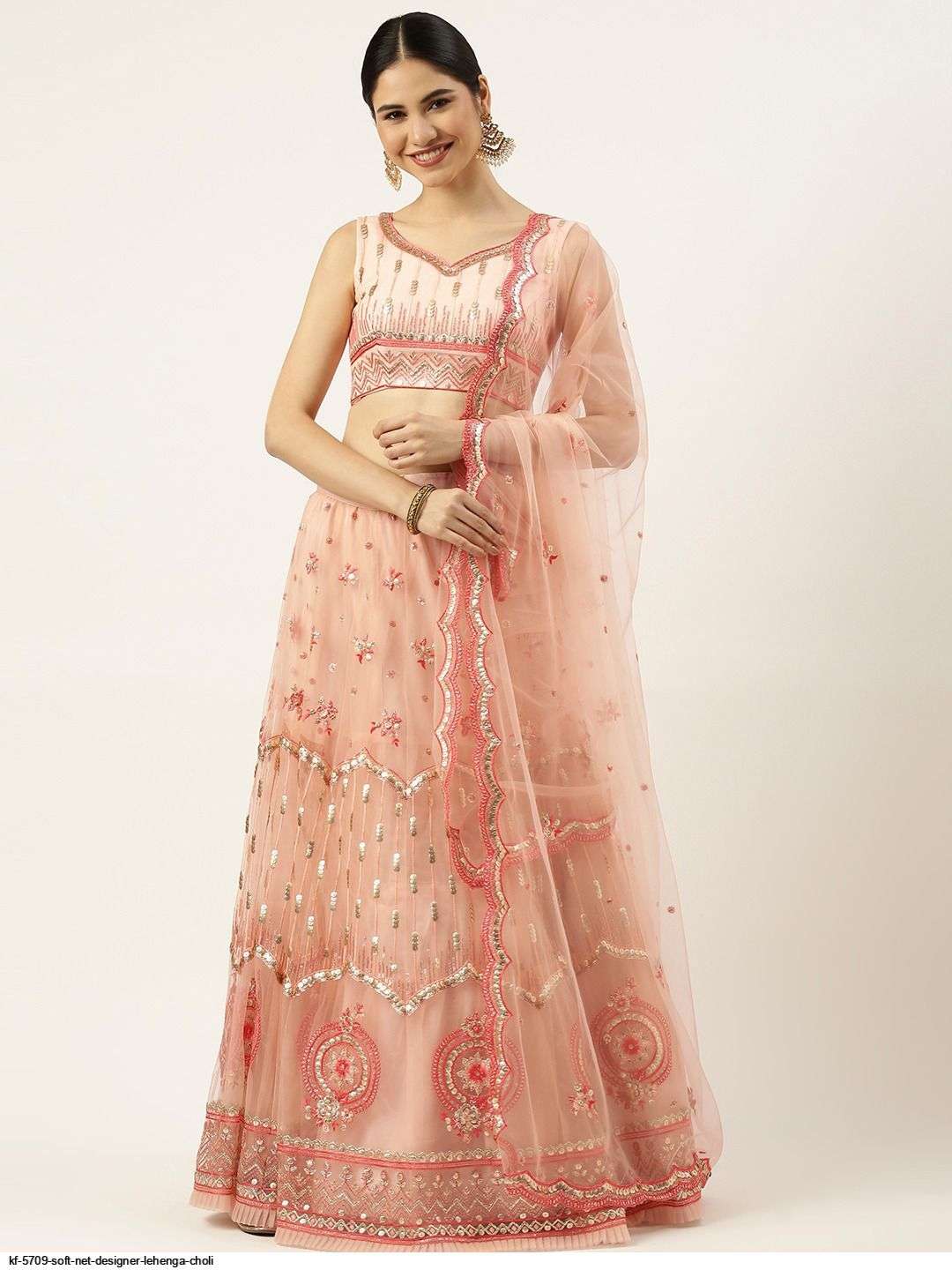 KF 5709 SOFT NET DESIGNER LEHENGA CHOLI Wholesale catalog
