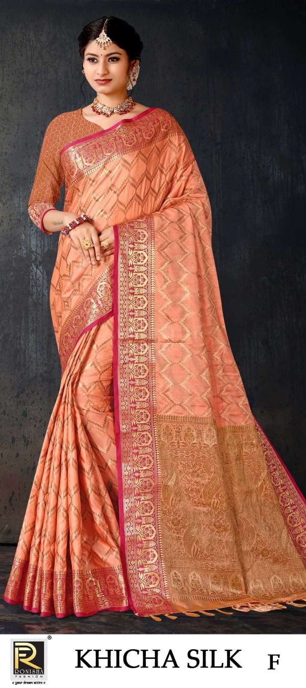 Khicha silk banarasi silk exclusive designer saree Wholesale catalog
