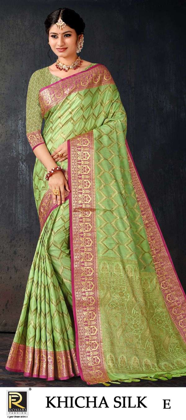 Khicha silk banarasi silk exclusive designer saree Wholesale catalog
