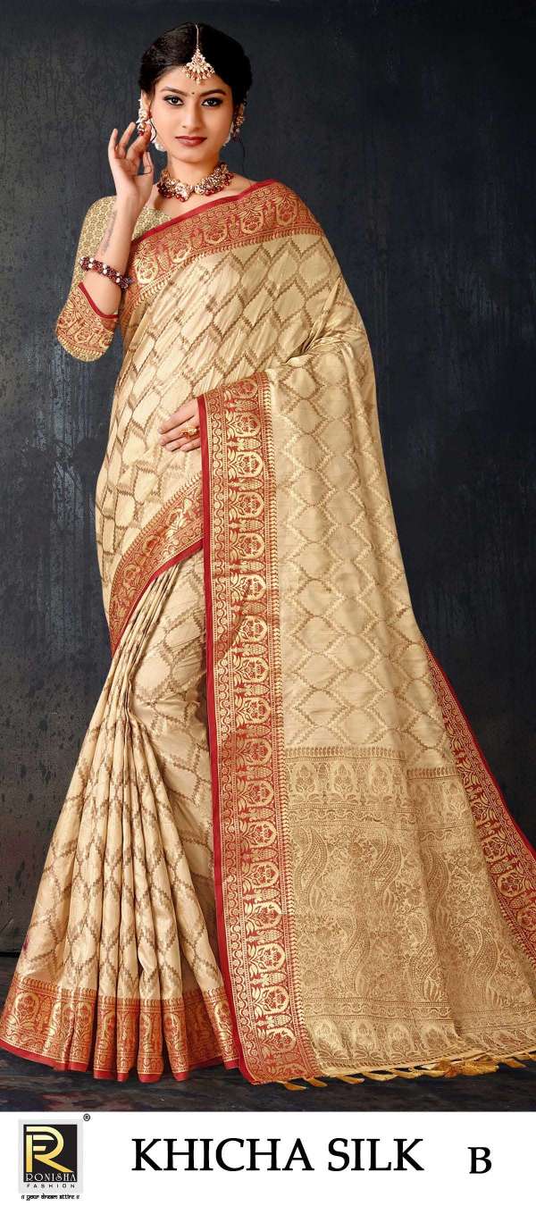 Khicha silk banarasi silk exclusive designer saree Wholesale catalog