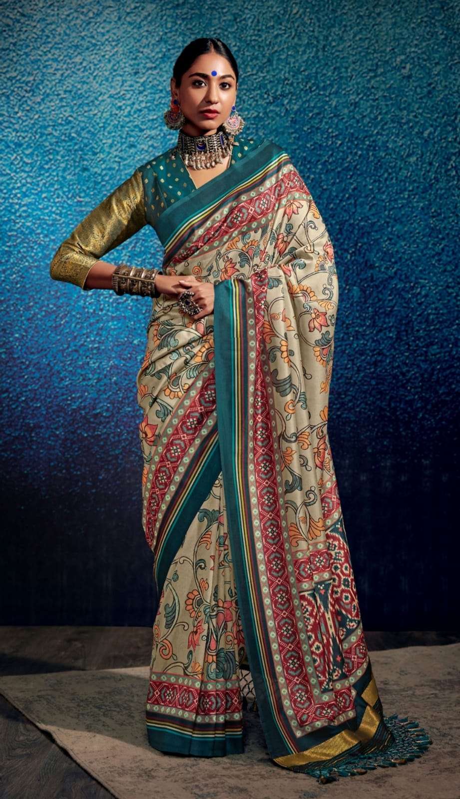 Kimora Kalam X Patola Designer Tussar Silk Saree Wholesale catalog