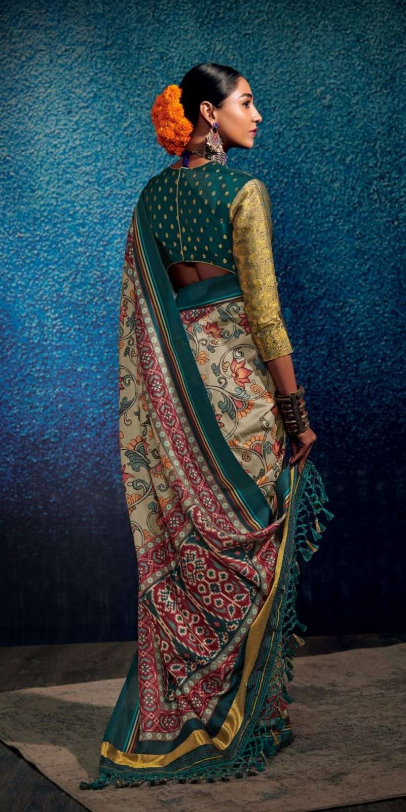 Kimora Kalam X Patola Designer Tussar Silk Saree Wholesale catalog
