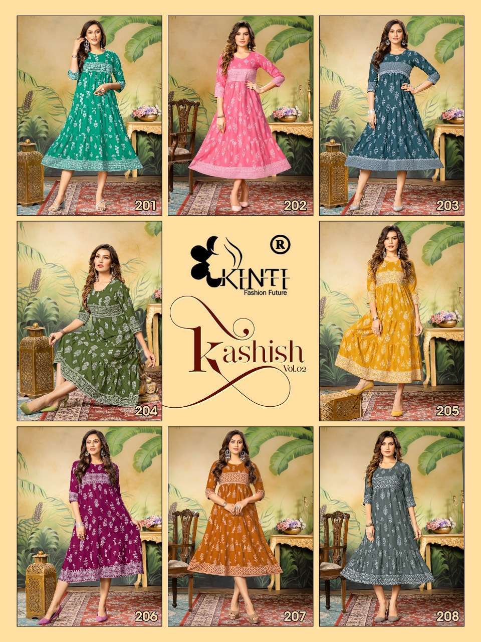KINTI KASHISH MULTI LAYER KURTI DESIGN WHOLESALE Wholesale catalog