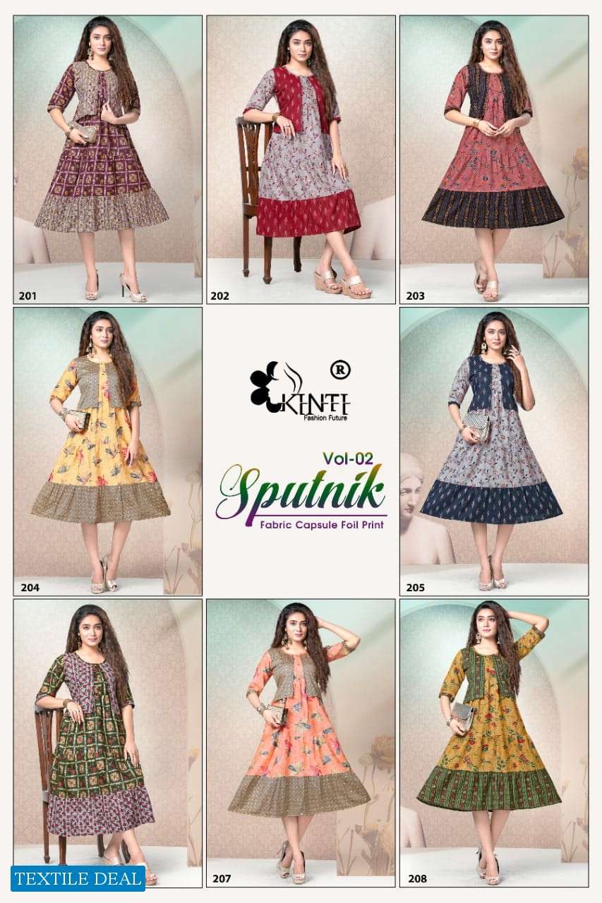 Kinti Sputnik Print Kurtis Wholesale catalog