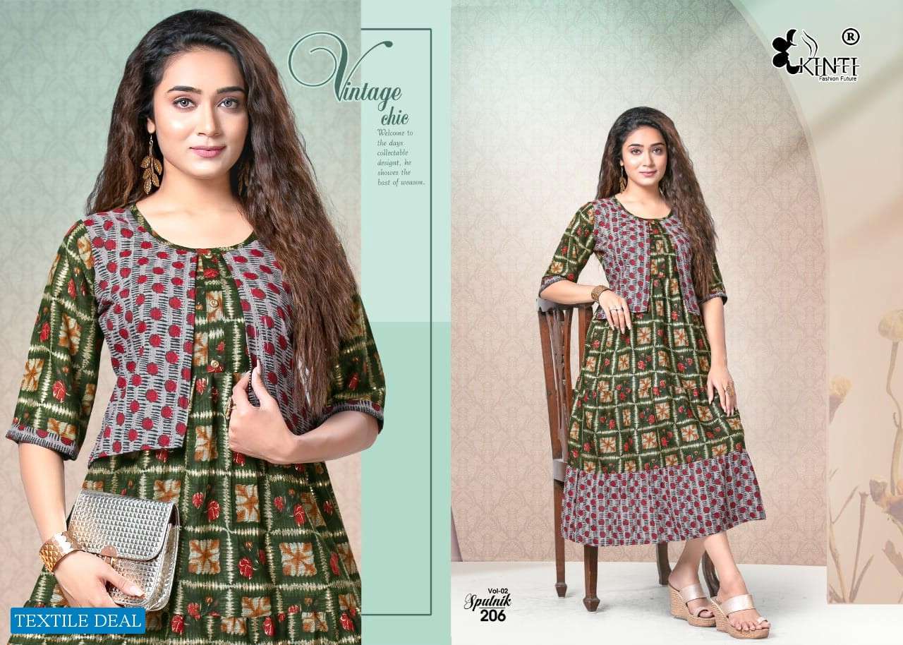 Kinti Sputnik Print Kurtis Wholesale catalog