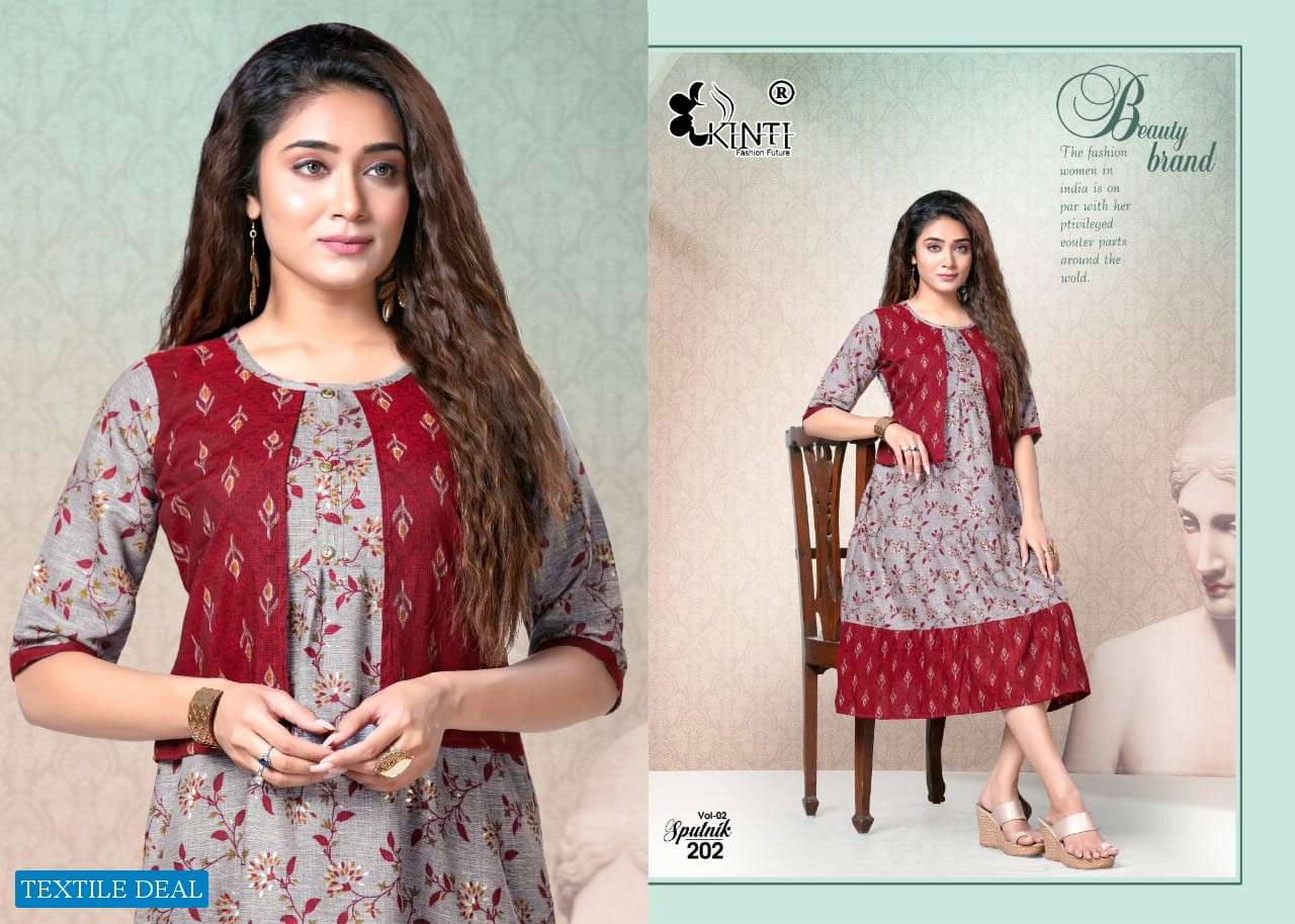 Kinti Sputnik Print Kurtis Wholesale catalog