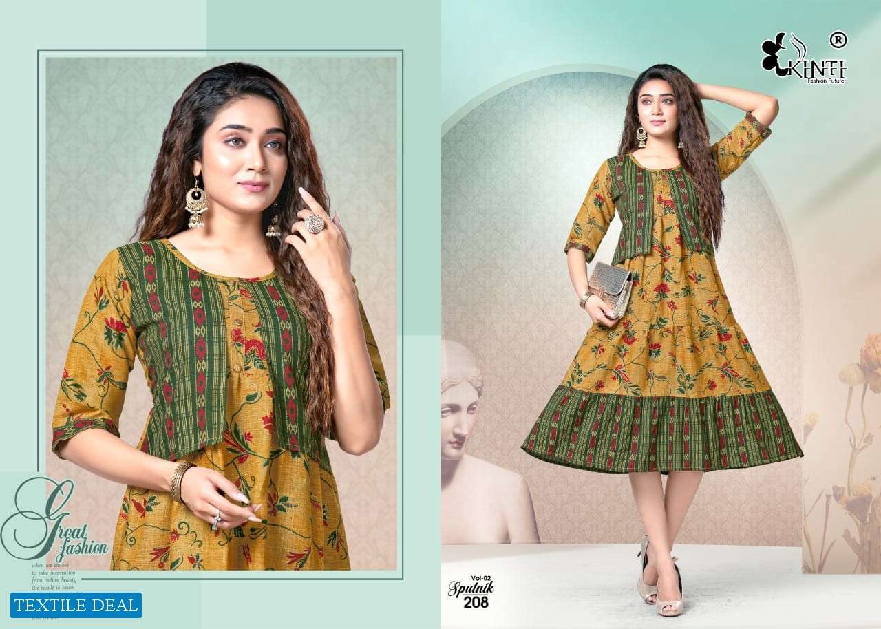 Kinti Sputnik Print Kurtis Wholesale catalog