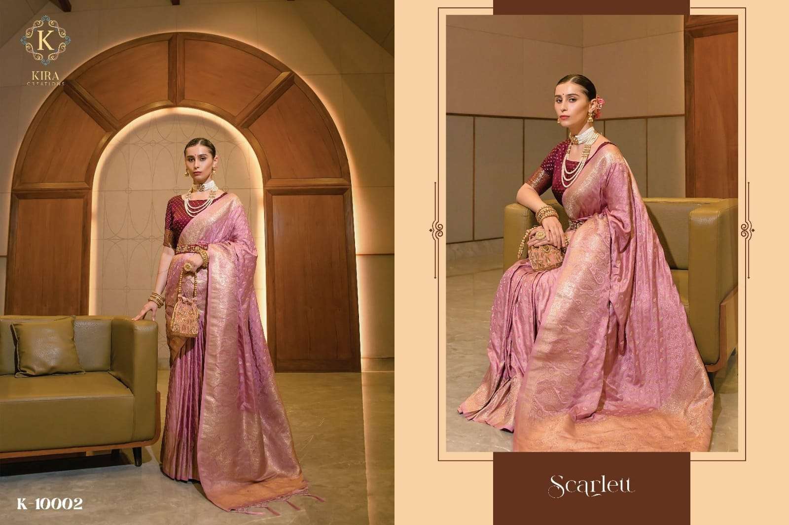 Kira Scarlett Vol 1 Designer Satin Silk Saree Wholesale catalog