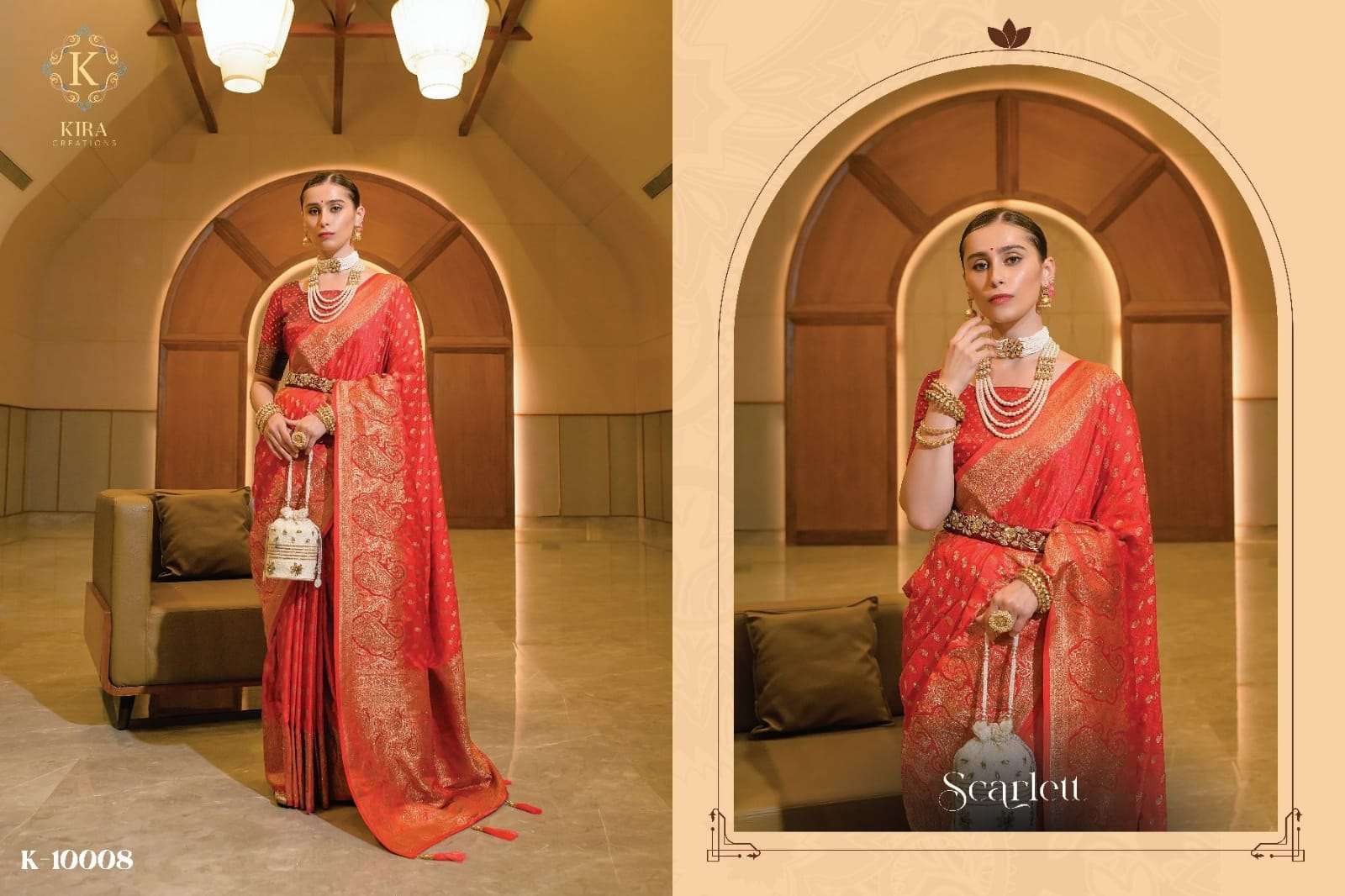 Kira Scarlett Vol 1 Designer Satin Silk Saree Wholesale catalog