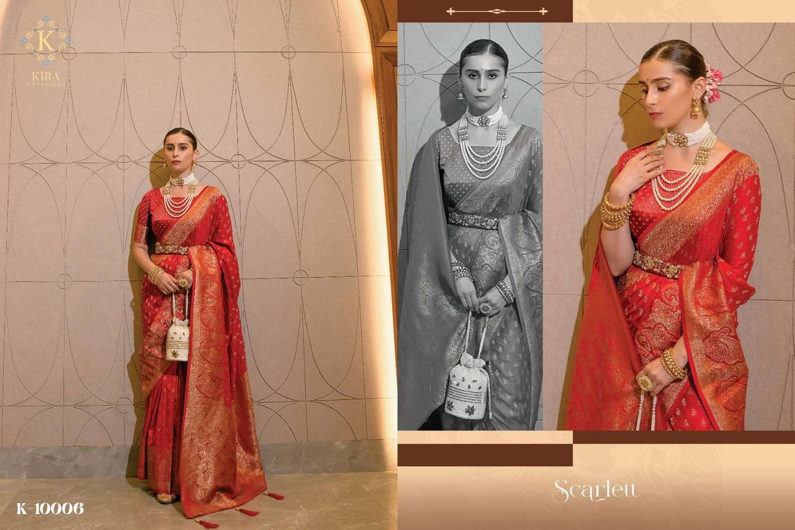 Kira Scarlett Vol 1 Designer Satin Silk Saree Wholesale catalog