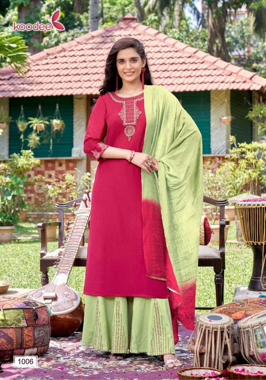 KOODEE Kurti with Sharara with Duppata Sanaya-1 Wholesale catalog