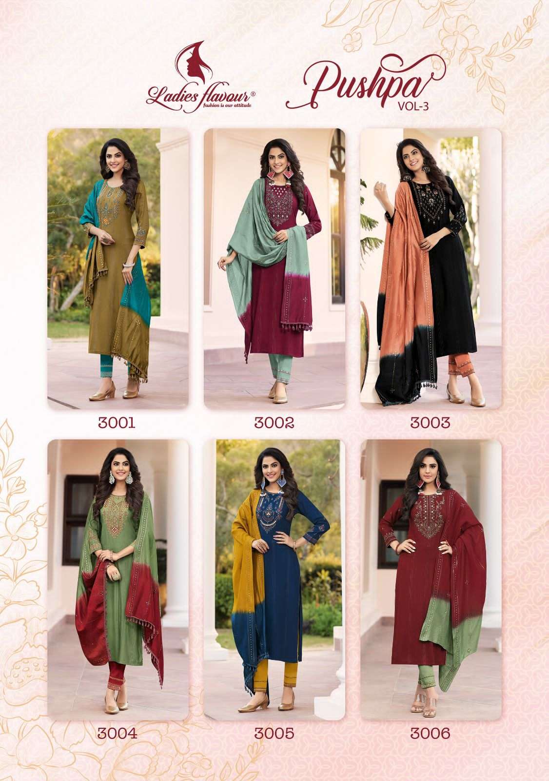 Ladies Flavour Pushpa Vol 3 Kurti Wholesale catalog