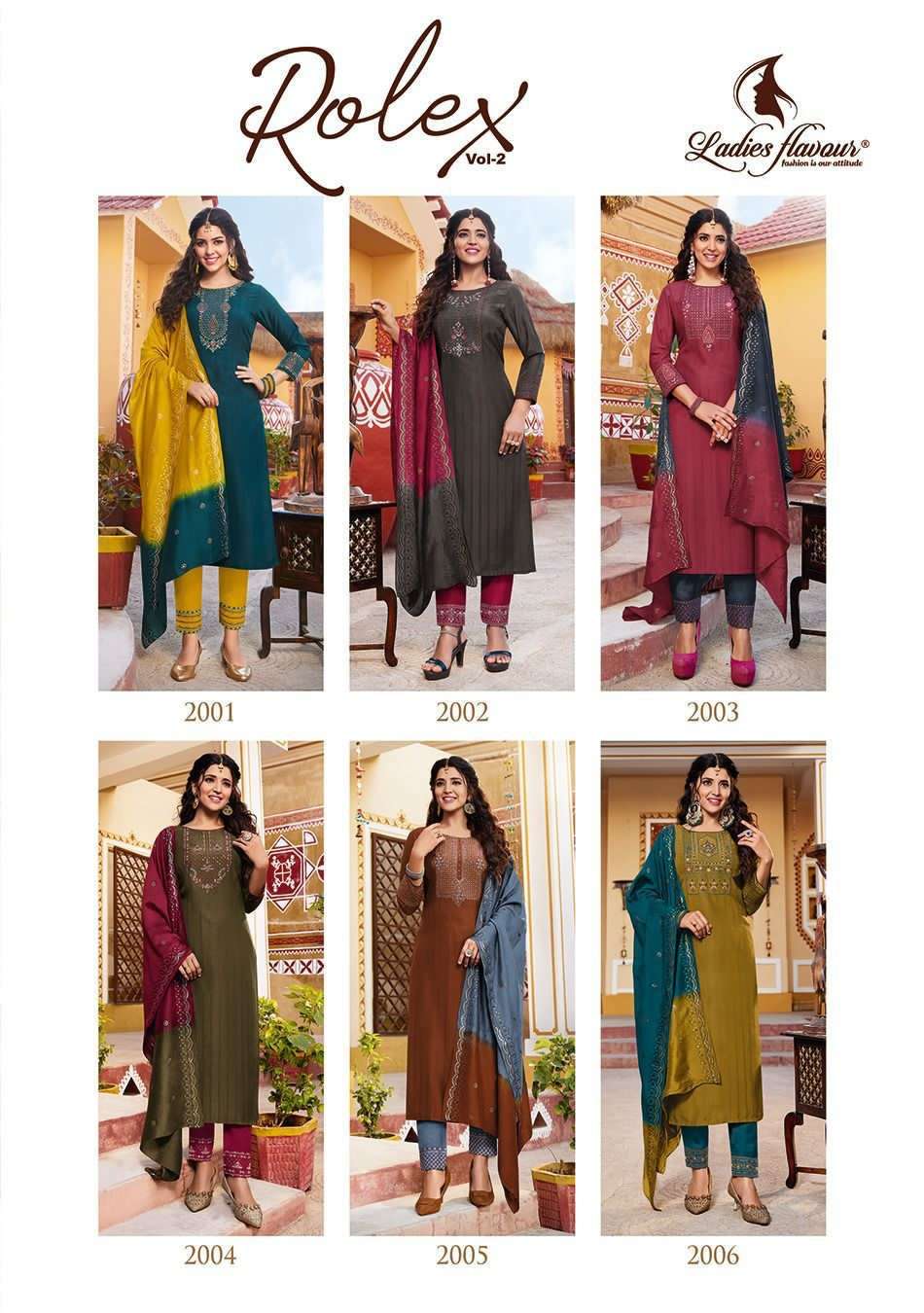  Ladies Flavour Rolex-2 Embrodary work Sequnce Work Kurti Wholesale catalog