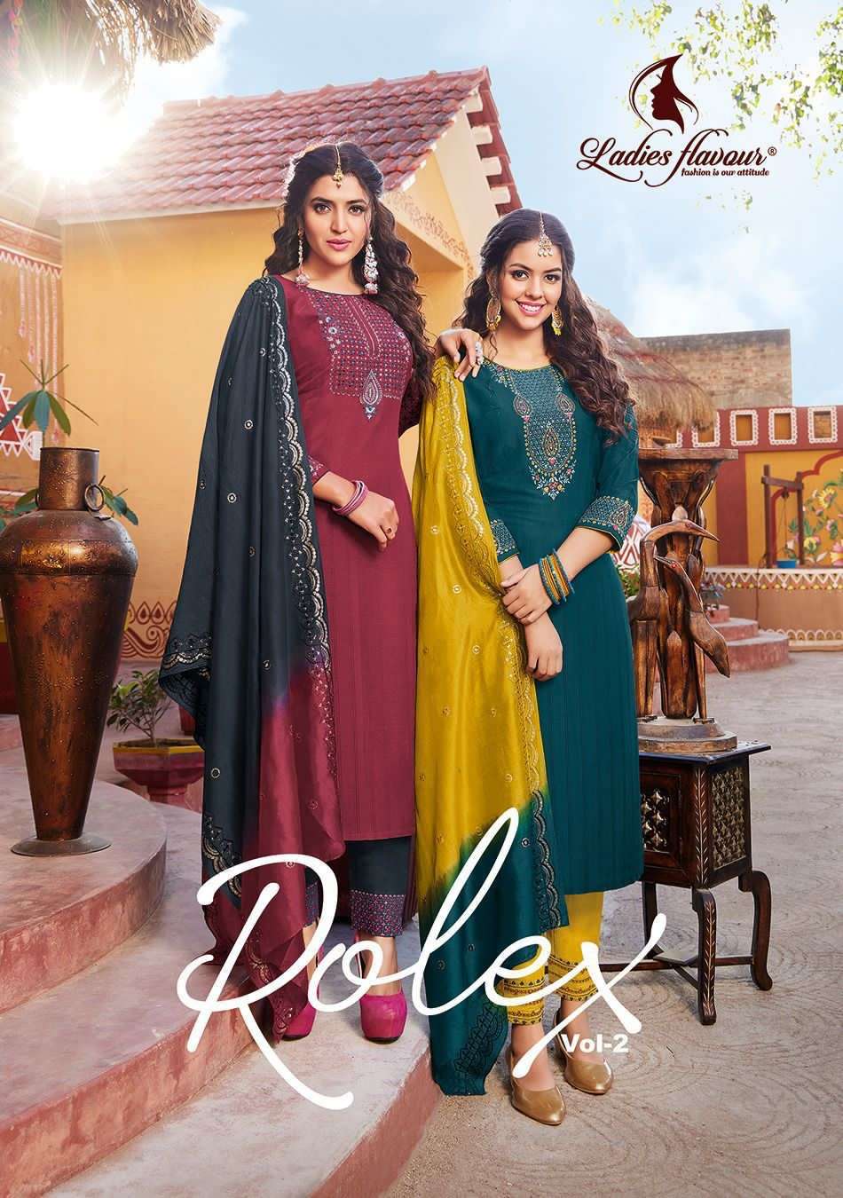  Ladies Flavour Rolex-2 Embrodary work Sequnce Work Kurti Wholesale catalog