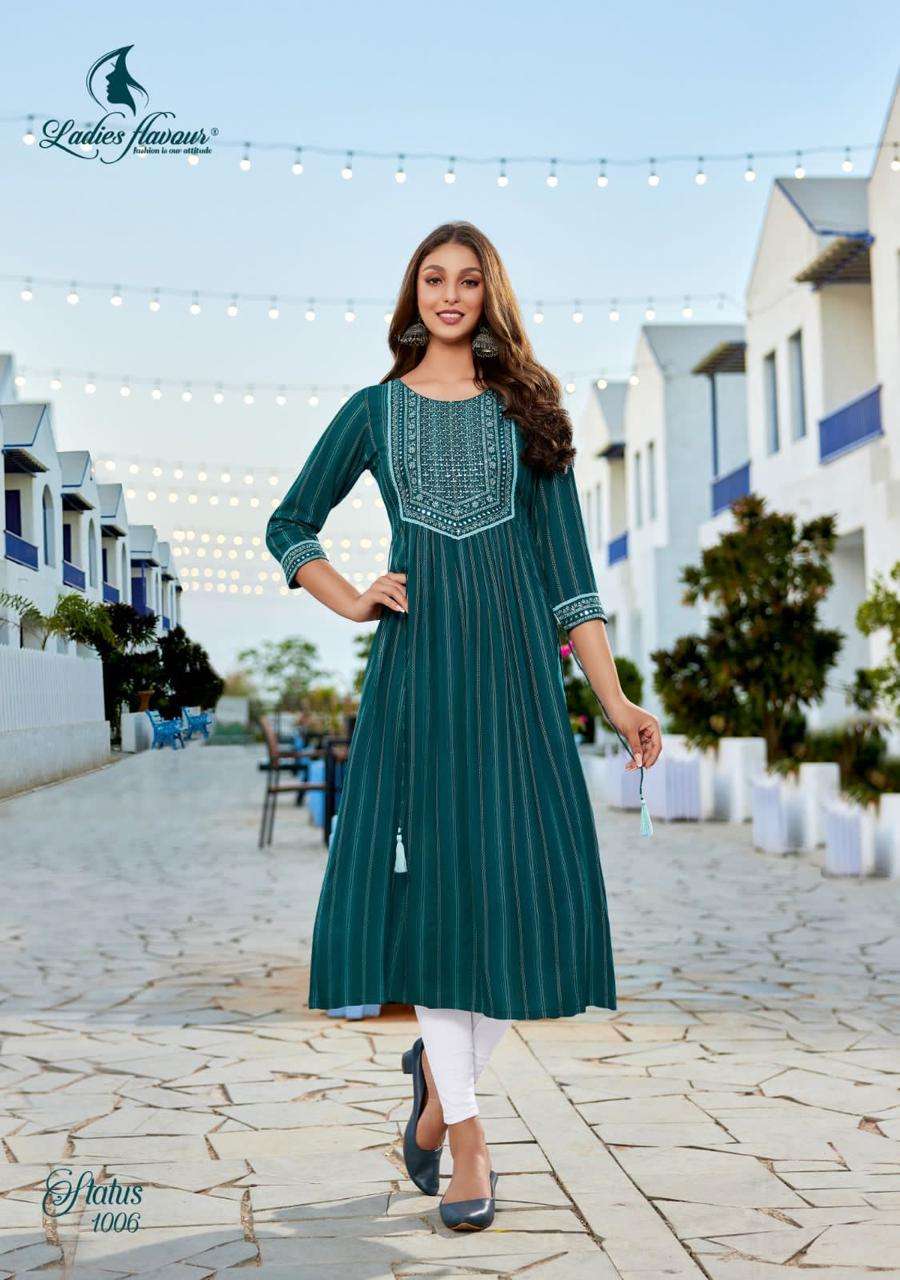 Ladies Flavour Special  Nyra Cut collection Kurti Status Wholesale catalog