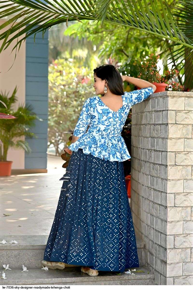 LW 7036 SKY DESIGNER READYMADE LEHENGA CHOLI Wholesale catalog