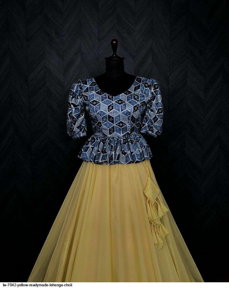 LW 7042 YELLOW READYMADE LEHENGA CHOLI Wholesale catalog