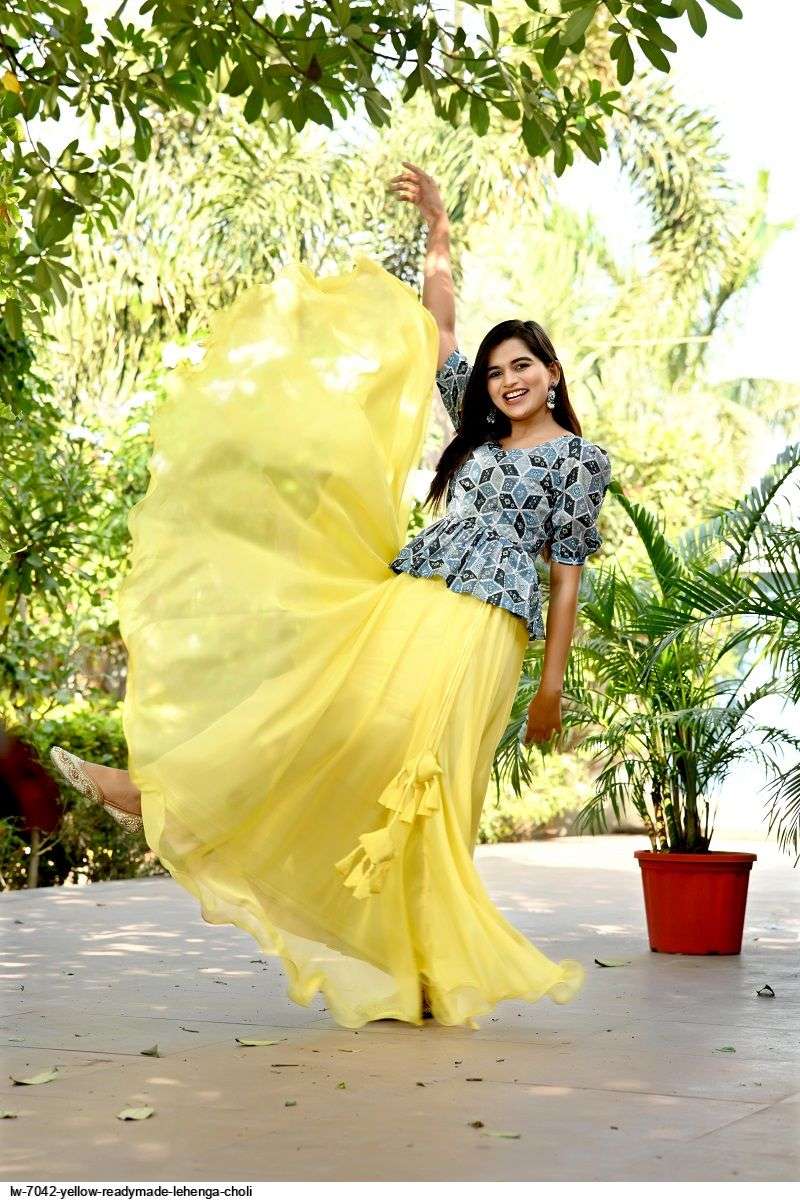 LW 7042 YELLOW READYMADE LEHENGA CHOLI Wholesale catalog