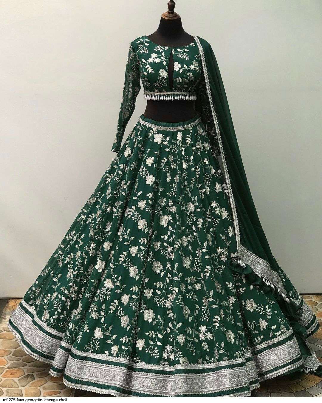 MF 275 FAUX GEORGETTE LEHENGA CHOLI Wholesale catalog