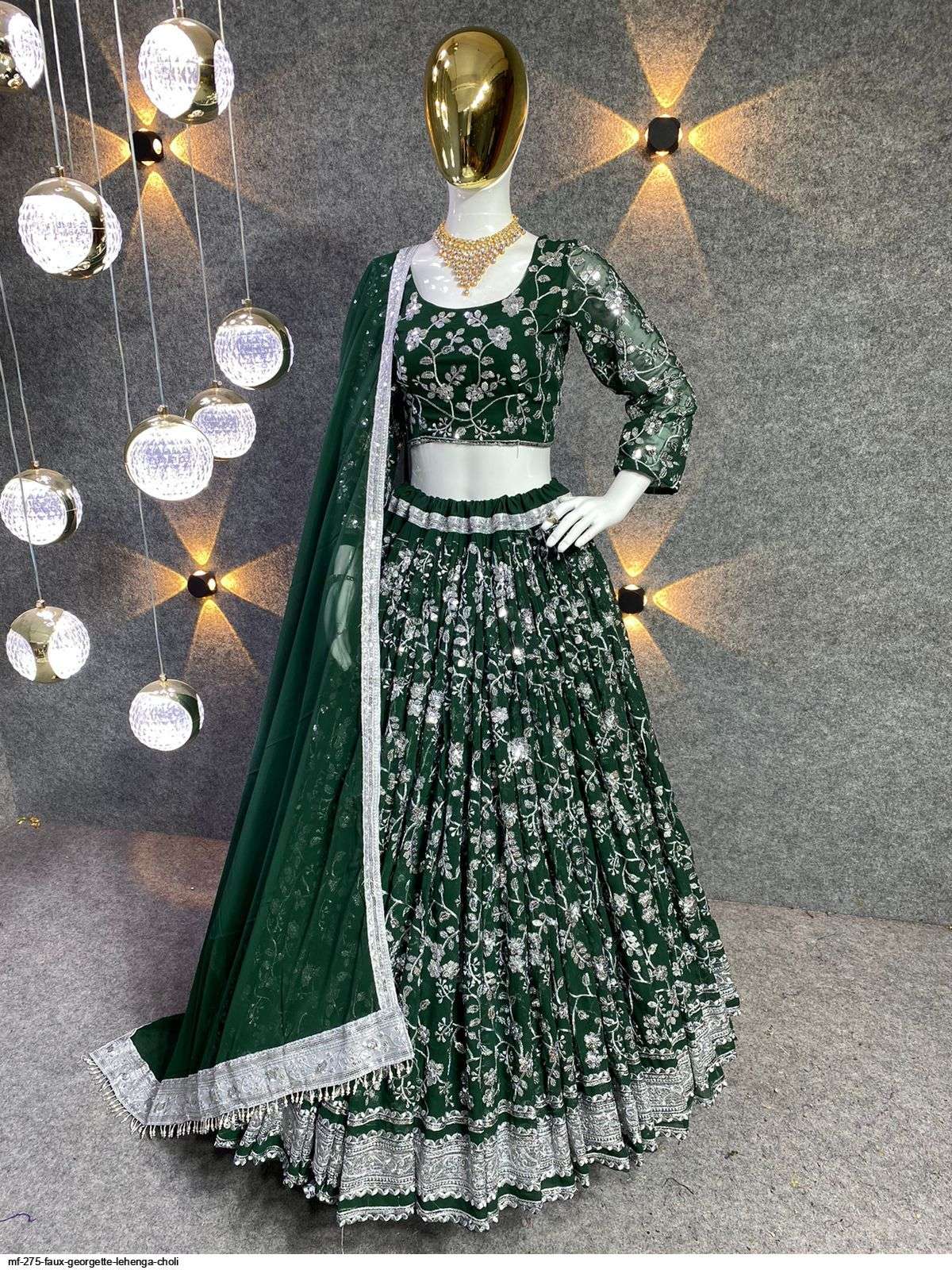 MF 275 FAUX GEORGETTE LEHENGA CHOLI Wholesale catalog