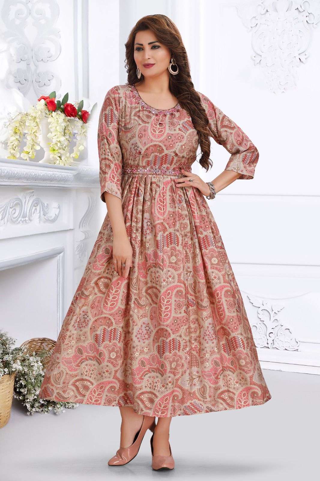  Modal chanderi foil Premium finishing stiching Wholesale catalog