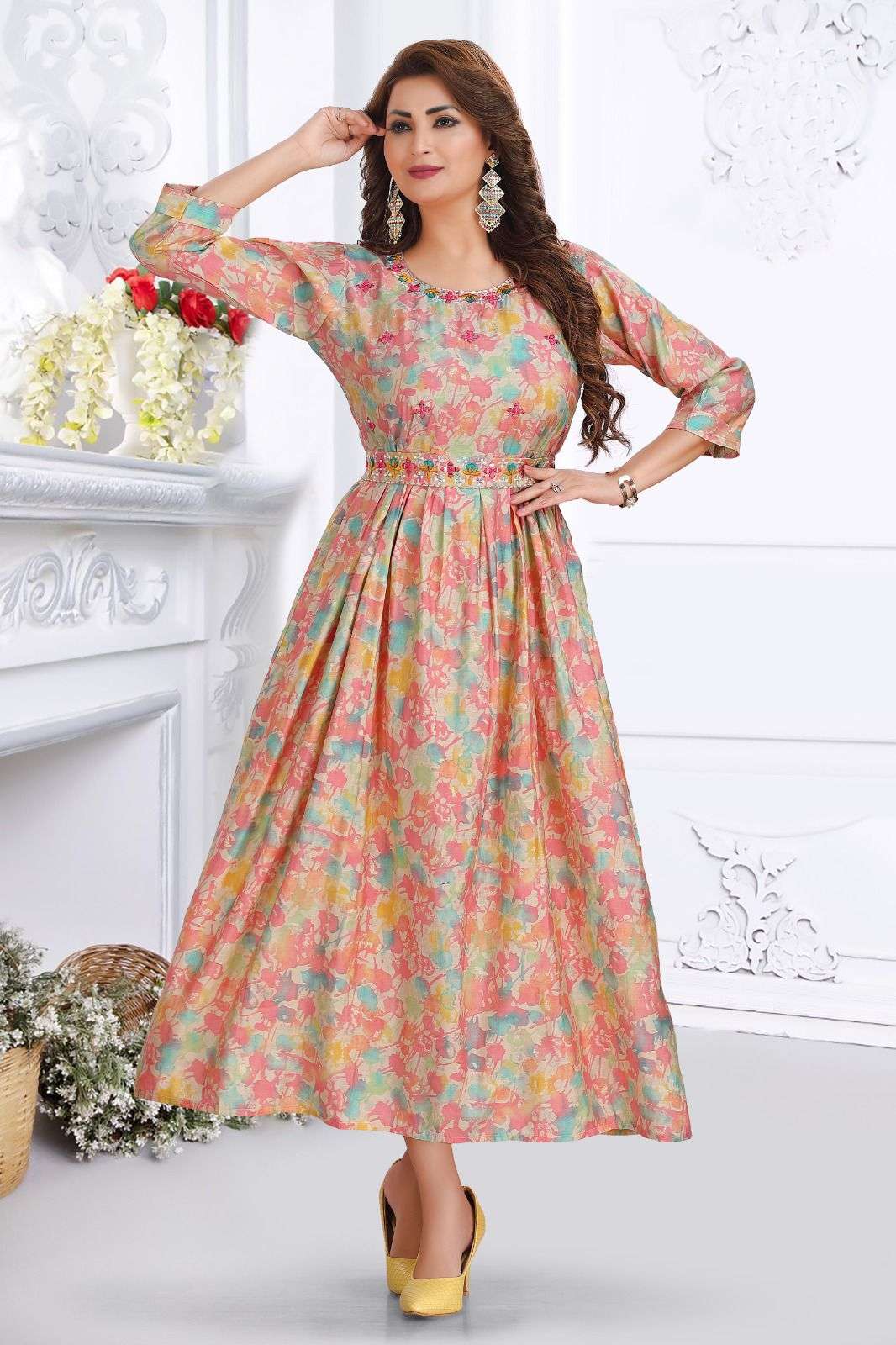  Modal chanderi foil Premium finishing stiching Wholesale catalog