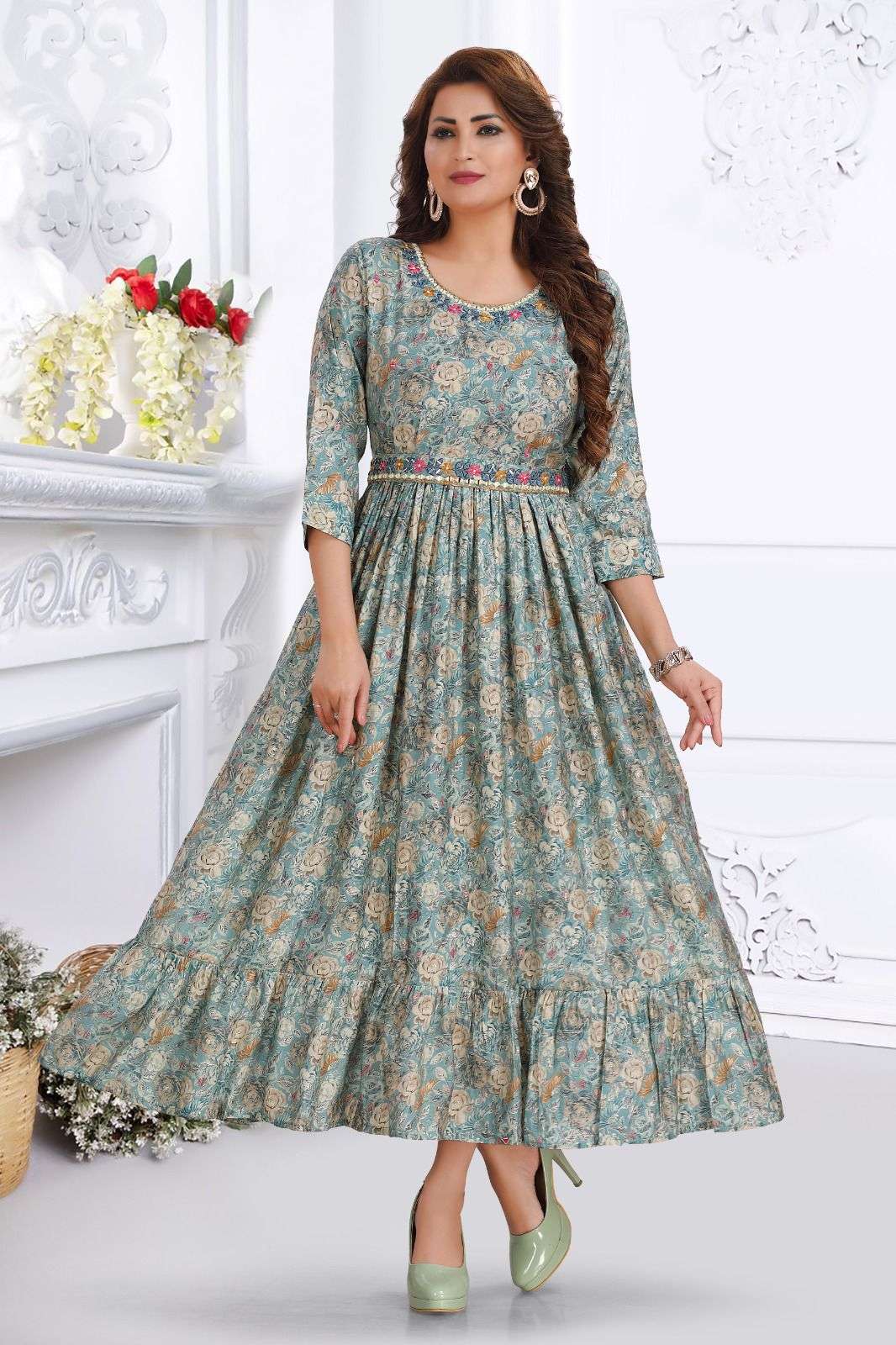  Modal chanderi foil Premium finishing stiching Wholesale catalog