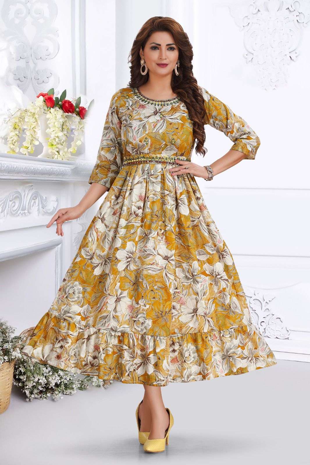  Modal chanderi foil Premium finishing stiching Wholesale catalog