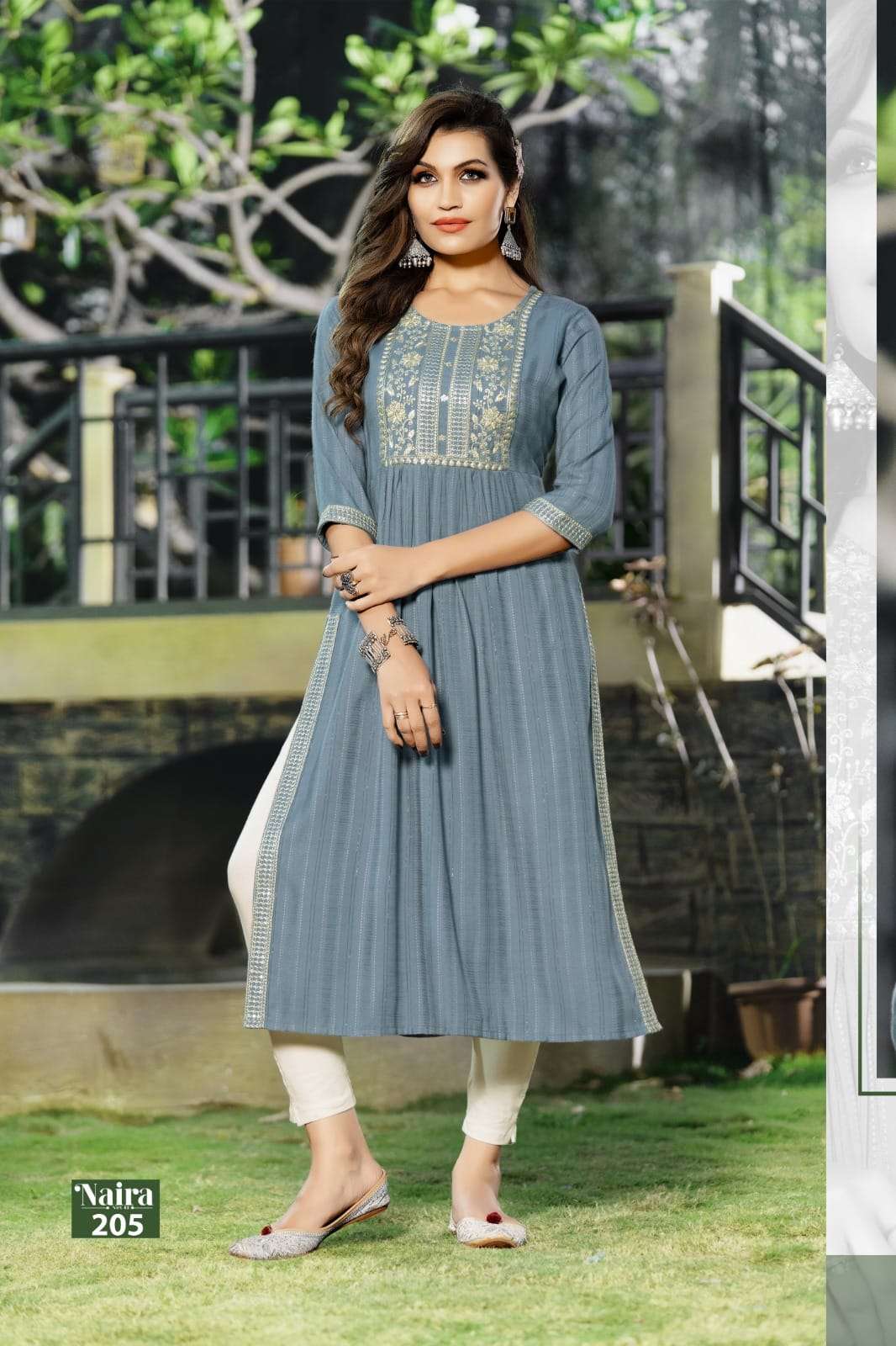 NAIRA  Self-Woven Fancy Viscose Rayon Kurati Wholesale catalog